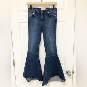 Free People Blue Extreame Flare Wide Leg Jeans size 26